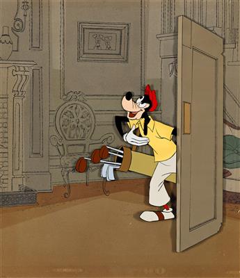 WALT DISNEY STUDIOS Goofy in Golf Attire Art Corner Animation Cel 1961.                                                                          